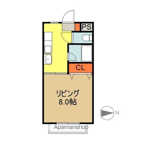 フォーブルのむらⅡ(1K/1階)の間取り写真