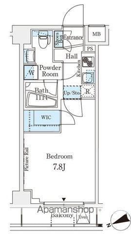 アジールコート山手動坂(1K/4階)の間取り写真