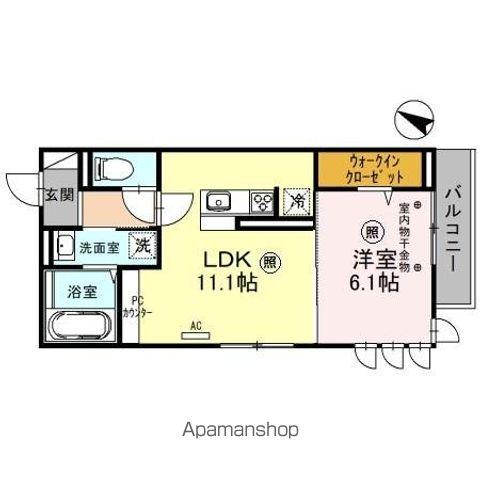 アムール(1LDK/1階)の間取り写真