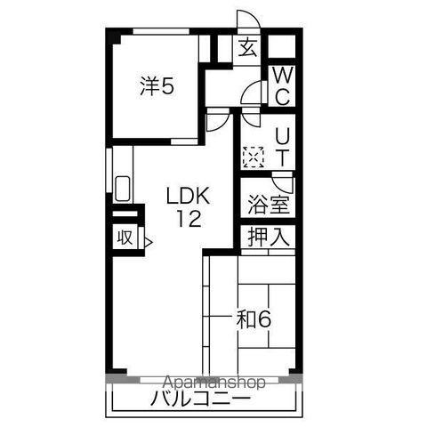 グリーンハイツ平針Ⅰ(2LDK/2階)の間取り写真