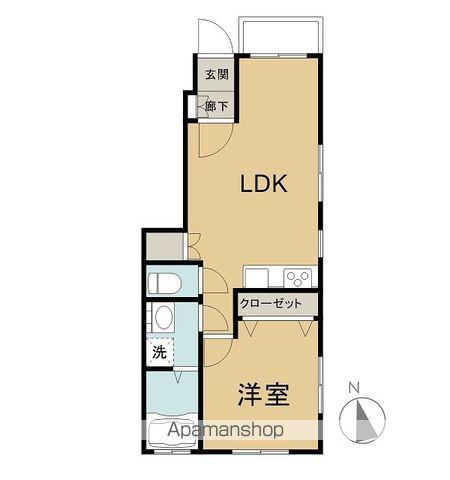 アストルティア A棟(1LDK/1階)の間取り写真