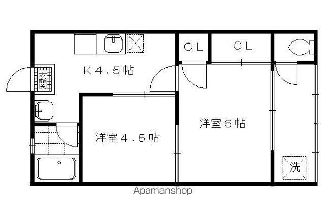 第2グリーンハイツ(2DK/1階)の間取り写真