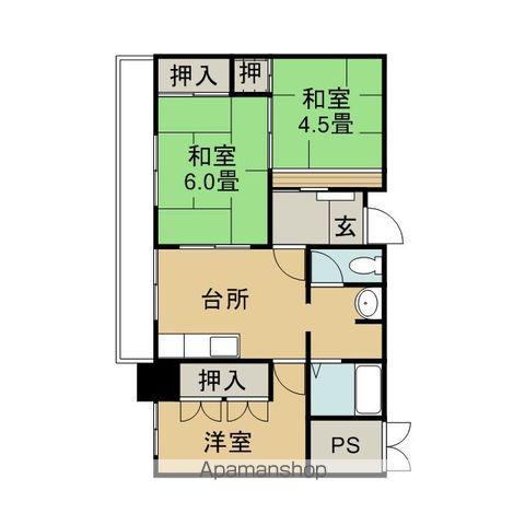 ゴールデンハイツふきあげ(3DK/4階)の間取り写真