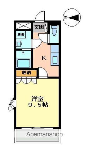 アイランド(1K/1階)の間取り写真