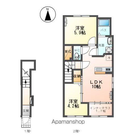 コンテント(2LDK/2階)の間取り写真