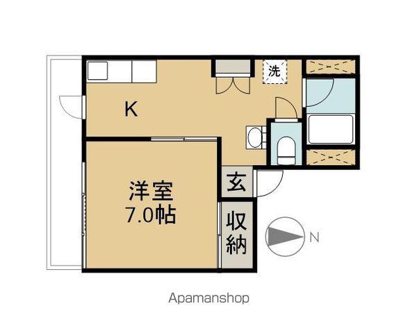 アシスト長野マンション(1DK/4階)の間取り写真