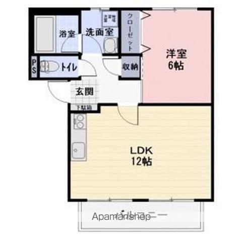 SURPLUS TWOローデアコートA(1LDK/1階)の間取り写真