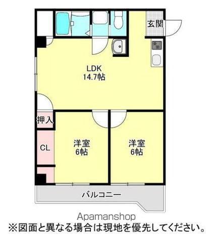 アーバンコート庄内Ⅱ(2LDK/2階)の間取り写真