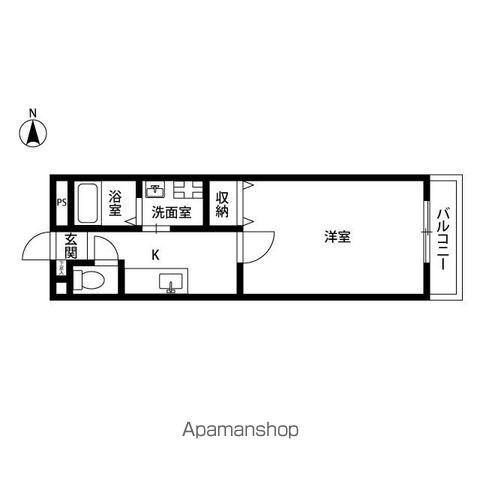 アンプルールリーブルSANTE Ⅰ(1K/1階)の間取り写真