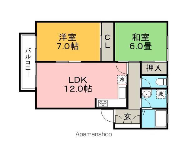 レオパレス宮ノ木(1K/2階)の間取り写真