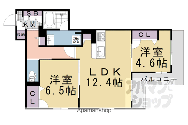 シャーメゾン エクセル(2LDK/2階)の間取り写真