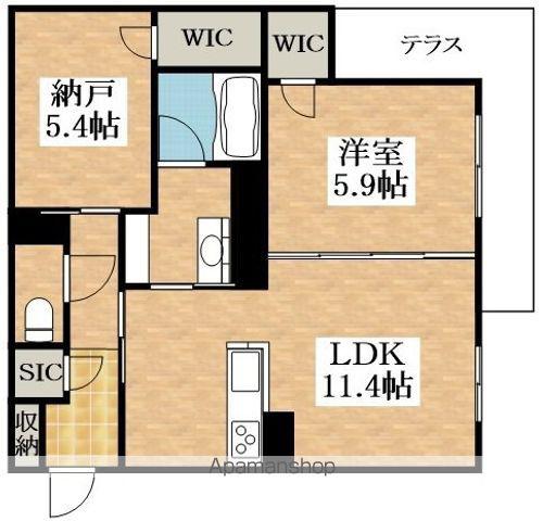 シャーメゾン ラ フェリーチェ(1SLDK/1階)の間取り写真