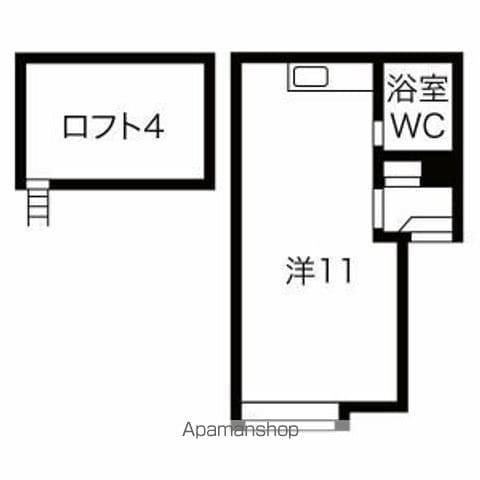 ピュアハウス(1DK/2階)の間取り写真