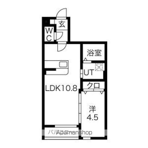 BONHEUR(1LDK/1階)の間取り写真