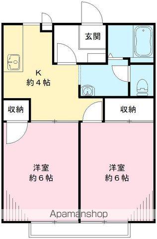 フレックスII C(2K/2階)の間取り写真