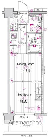 ガーラ・プレシャス四ツ木(1DK/1階)の間取り写真