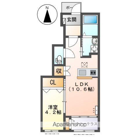 LANTERNA(1LDK/1階)の間取り写真