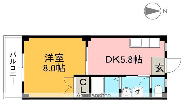 COZY COURT(1DK/4階)の間取り写真