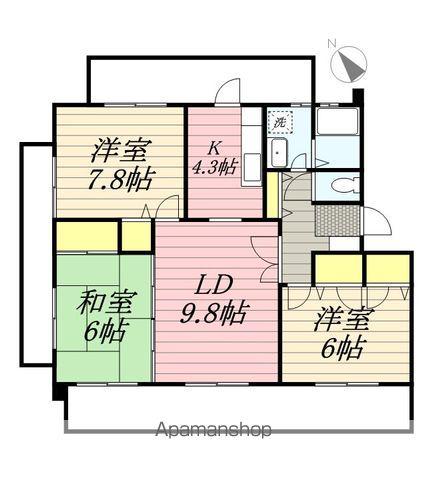 スカイヒルズ6(3LDK/2階)の間取り写真