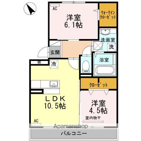 ハーモニータウン下松(2LDK/2階)の間取り写真