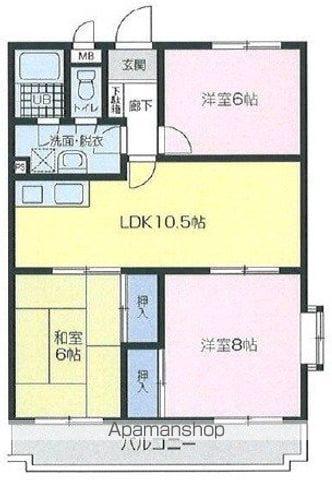 ハイムエバーグリーン(3LDK/1階)の間取り写真