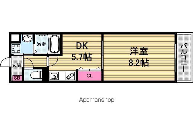 アーバンステージ安堂寺(1DK/3階)の間取り写真