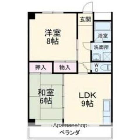 藤本コーポ(2LDK/2階)の間取り写真