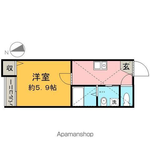 アビー・ロード(1K/1階)の間取り写真