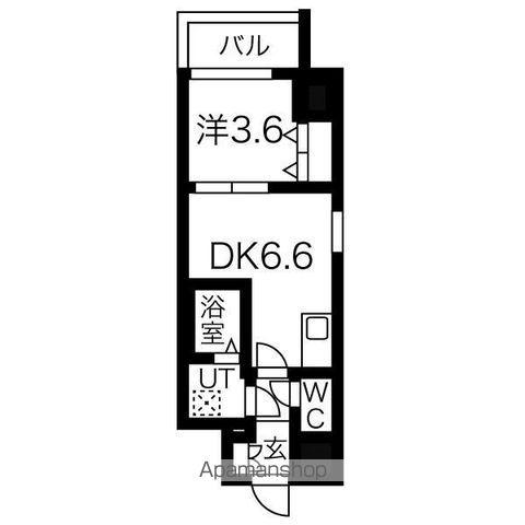 メルベージュ此花(1DK/7階)の間取り写真