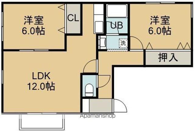 ビューハイツヒロ(2LDK/2階)の間取り写真