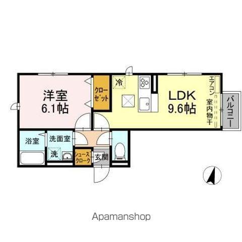 CASA SERENA・CASA VIVACE カーサヴィヴァー(1LDK/1階)の間取り写真