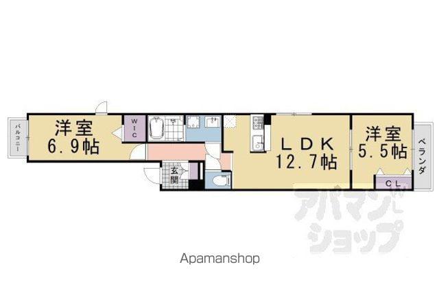 サンライズいのうち(2LDK/2階)の間取り写真