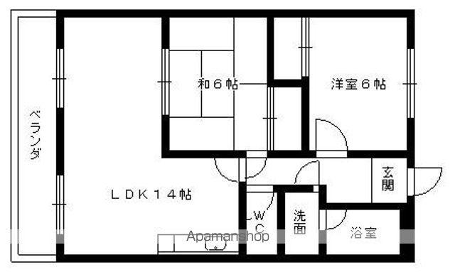 エスポワール西原(2LDK/3階)の間取り写真