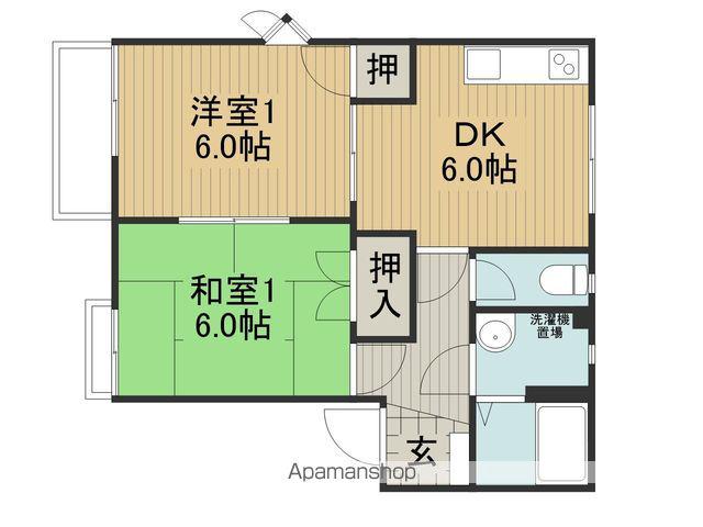 フレグランスイトウ A(2DK/2階)の間取り写真