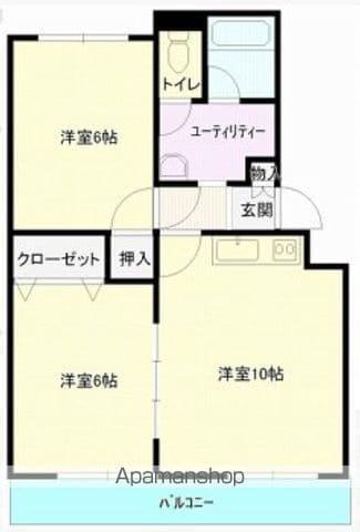 フォレストヒルズ南郷(2LDK/3階)の間取り写真