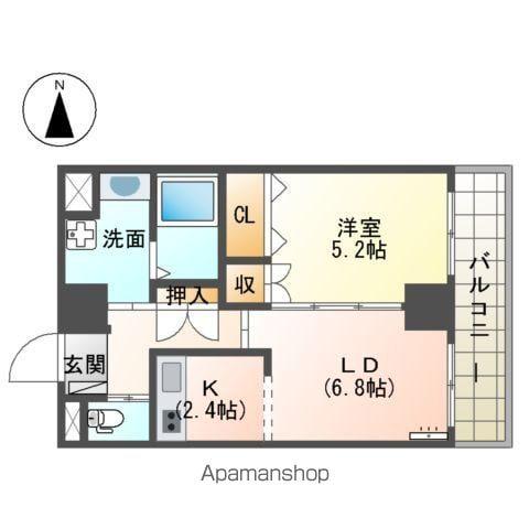 ラフォルテ日本橋(1LDK/2階)の間取り写真