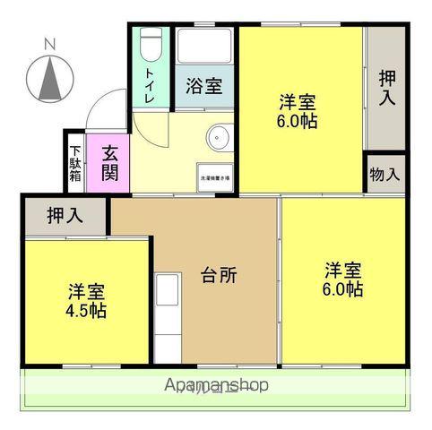 IKマンション(3DK/4階)の間取り写真