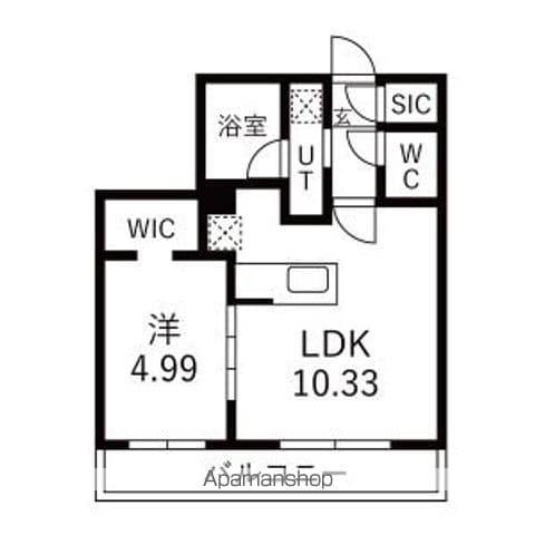 GA-二十四軒3-3MS A棟(1LDK/4階)の間取り写真