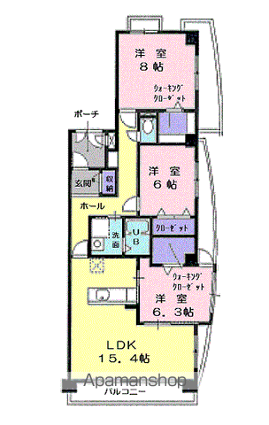 パールヒルズ大森(3LDK/7階)の間取り写真