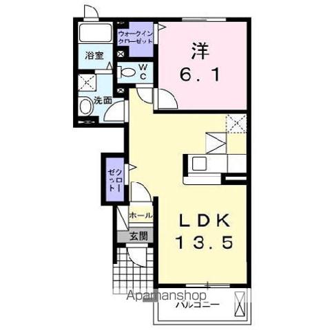 東北本線 矢吹駅 徒歩8分 2階建 築15年(1LDK/1階)の間取り写真