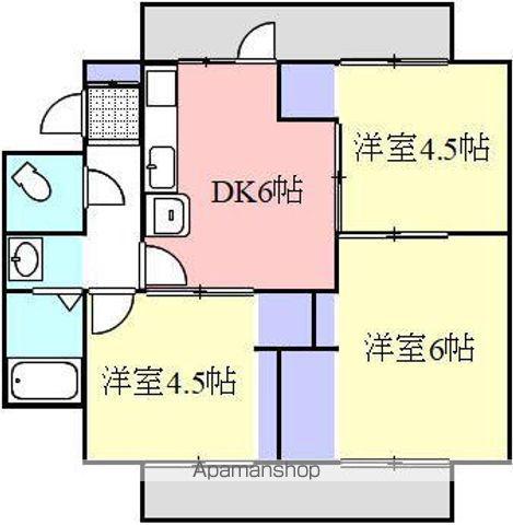 ヴィラナリー元山(3DK/2階)の間取り写真