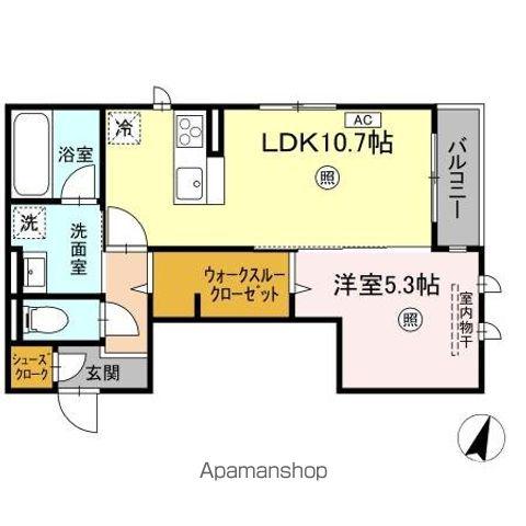 レーヴ・ウェル松代(1LDK/3階)の間取り写真