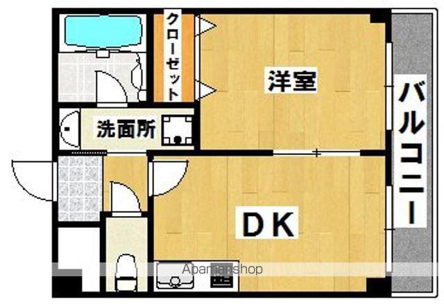 ファイブコート宿院(1DK/5階)の間取り写真