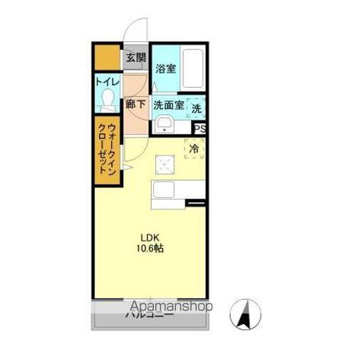 サンシャインヒルズ厨(ワンルーム/3階)の間取り写真