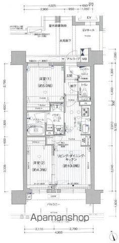 プレサンス ロジェ 名古屋浅間町ザ・レジデンス(2LDK/13階)の間取り写真