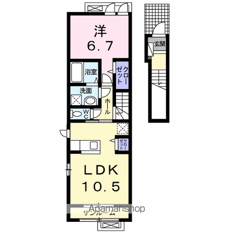 ルーチェ Ⅰ(1LDK/2階)の間取り写真
