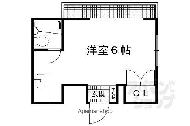 岩下ビルド北白川(1K/3階)の間取り写真
