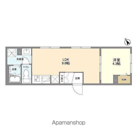 ウェルスクエア二子玉川(1LDK/4階)の間取り写真