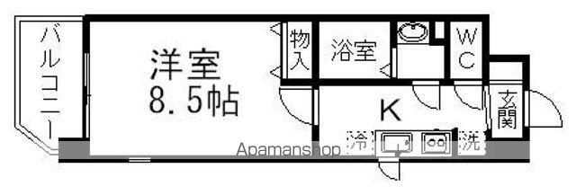 アーバンフラッツ長町(1K/9階)の間取り写真