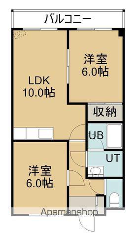 北浜コスモビル(2LDK/3階)の間取り写真